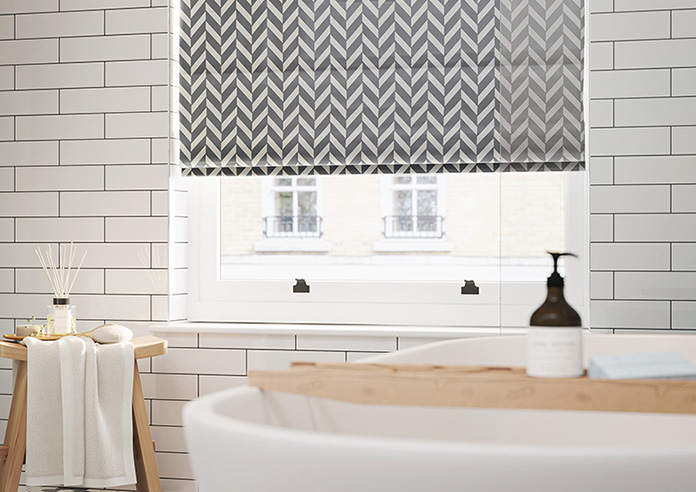 Chevron Stripe, Grey - Twist&Fit Roman Blind - Image 5